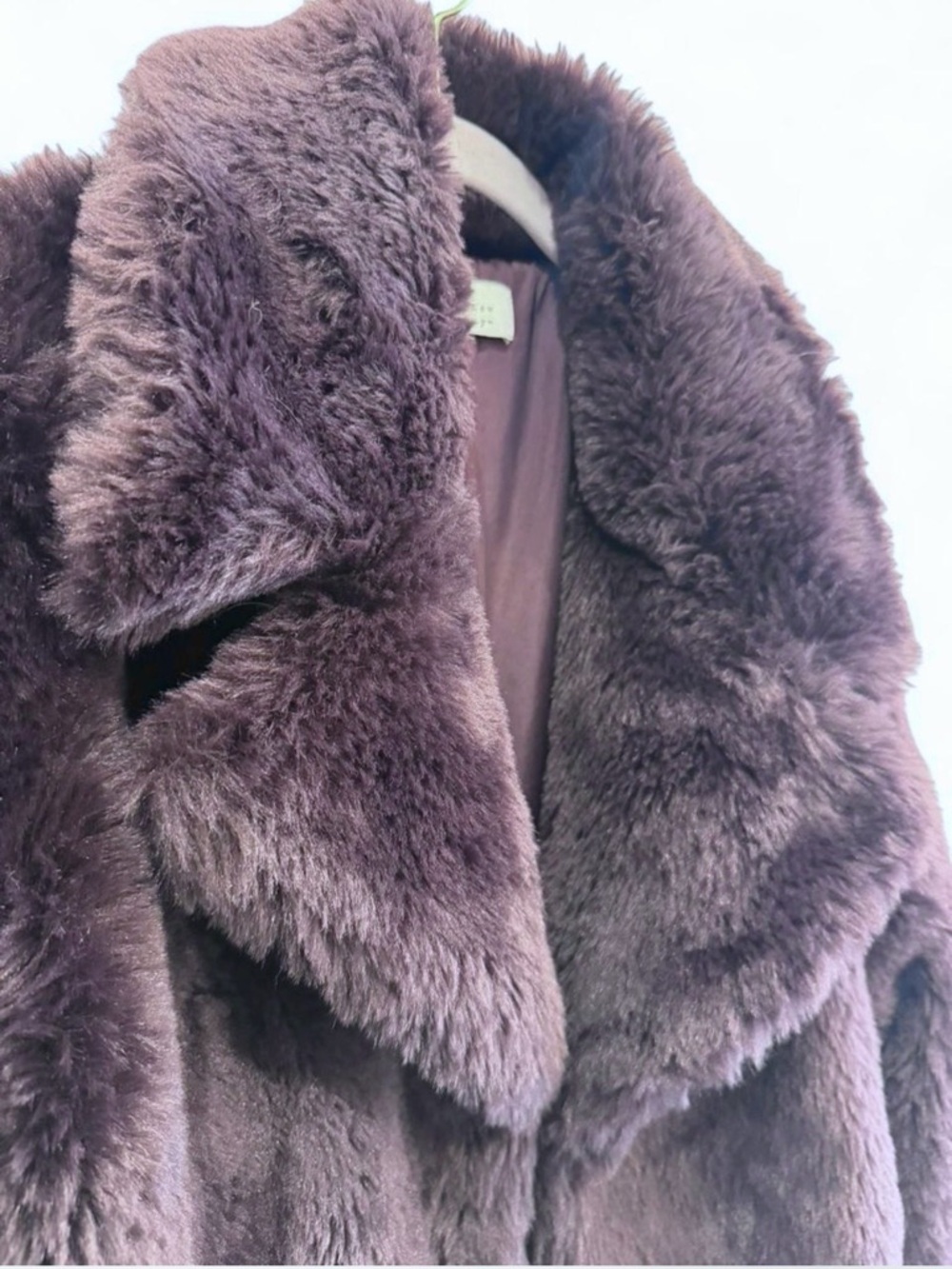 a new day Plush Faux Fur Teddy Jacket in Deep Plum - Picture 2 of 6